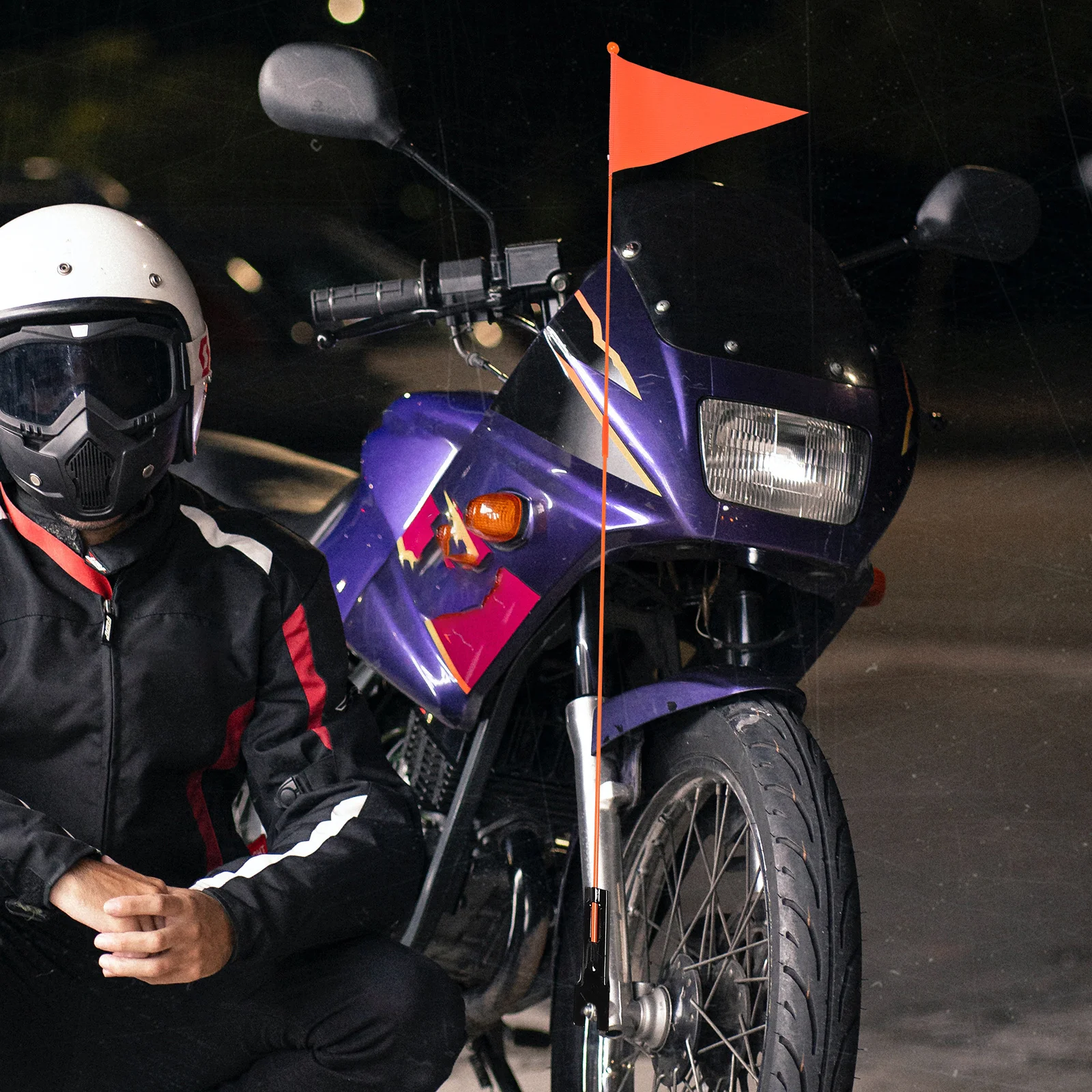 

2Sets Cycling Bike Flags Rear Bicycle Flag Durable Bright Color Easy Install Scooter Tricycle Bike Safety Flag Accessories