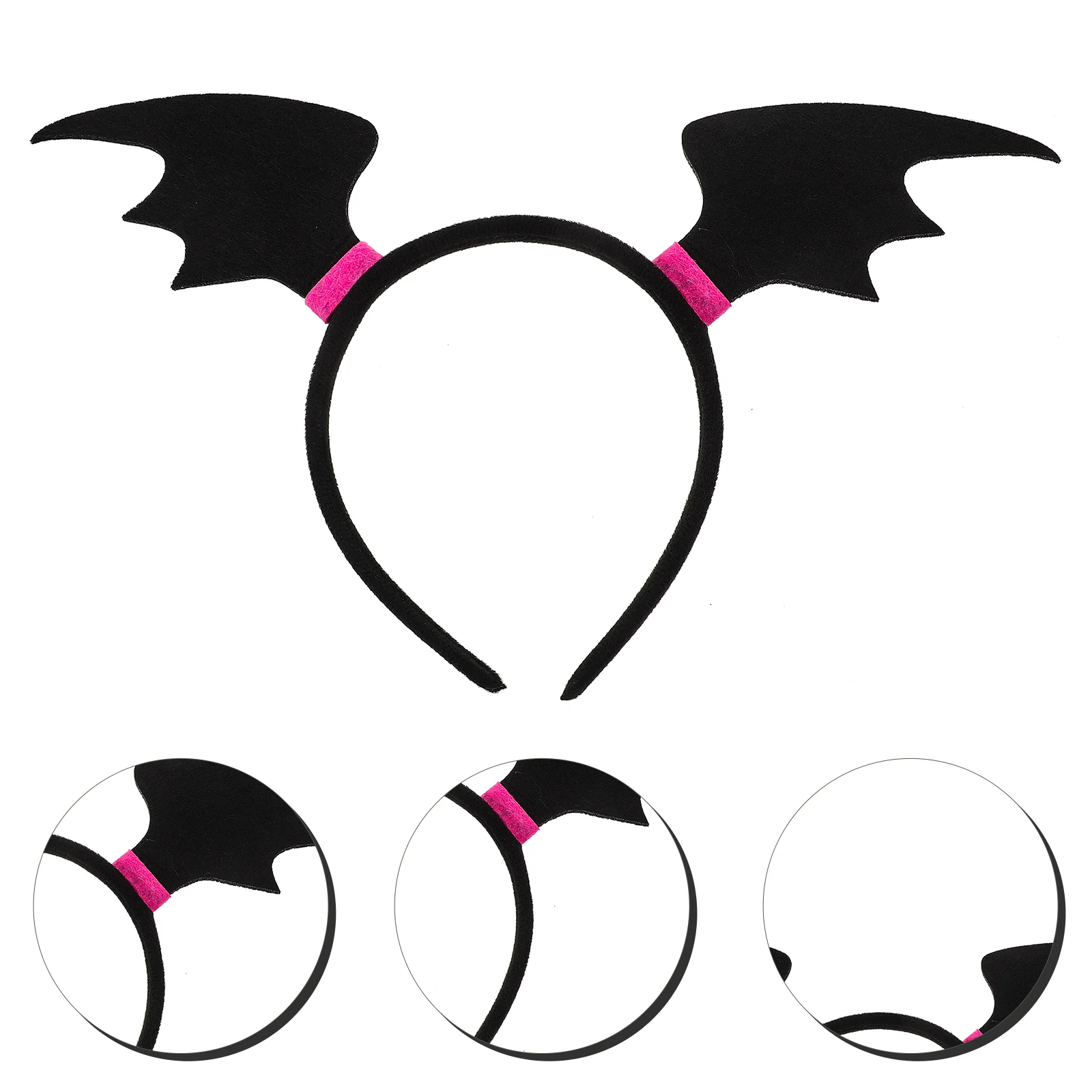 Épingle à Cheveux pour ixd'Halloween, Bandeau de Sauna, M, Aile de Chauve-Souris, Cerceau, Décor Miss