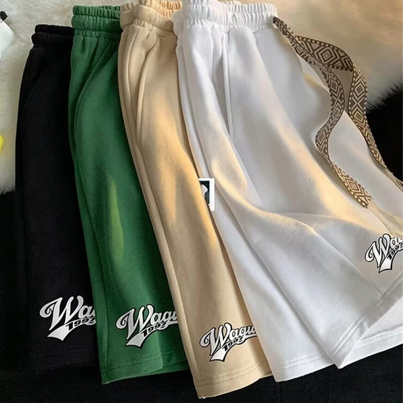 Pantalones cortos holgados de moda Gótica para hombre y mujer, Bermudas con estampado de letras, Hip Hop, informales, para gimnasio, Y2K, Verano