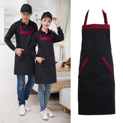 Unisex Halterneck Cooking Baking Aprons Catering Home House Kitchen Apron Aprons with 2 Pockets Kitchen Accessories