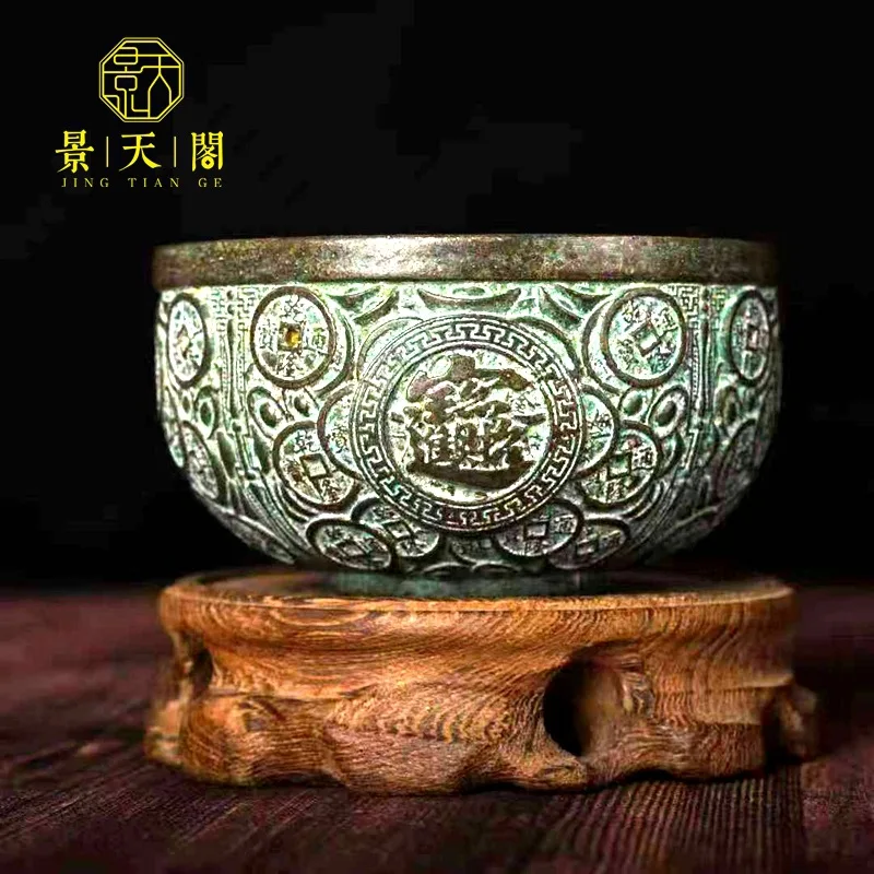 Green rust daily gold cornucopia old pulp retro ornament ethnic style traditional carving handicraft decoration collection