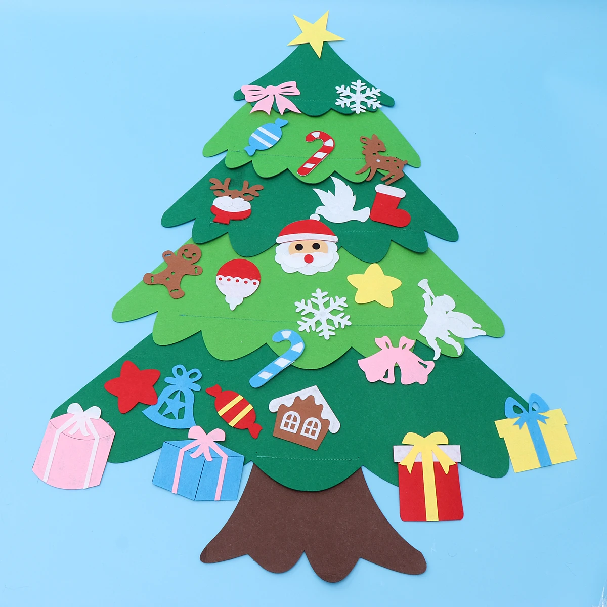 

DIY Felt Christmas Tree Products with Trunk Santa Claus New Goods Decor Children Wall Gifts Trees Craft Supplies for Kids