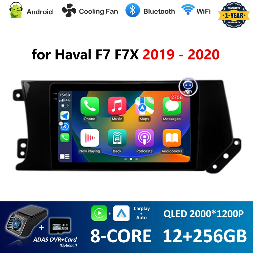 Car Video Multimedia player DSP Stereo 9 inch for Haval F7 F7X 2019 - 2020 Android System GPS Navi WiFi IPS Screen 4G Bluetooth