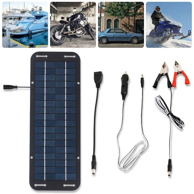 12V 30W Portable Solar Panel Car Boat Power Solar Panel Battery Charger Maintainer for Car Motorcycle Tractor Boat RV