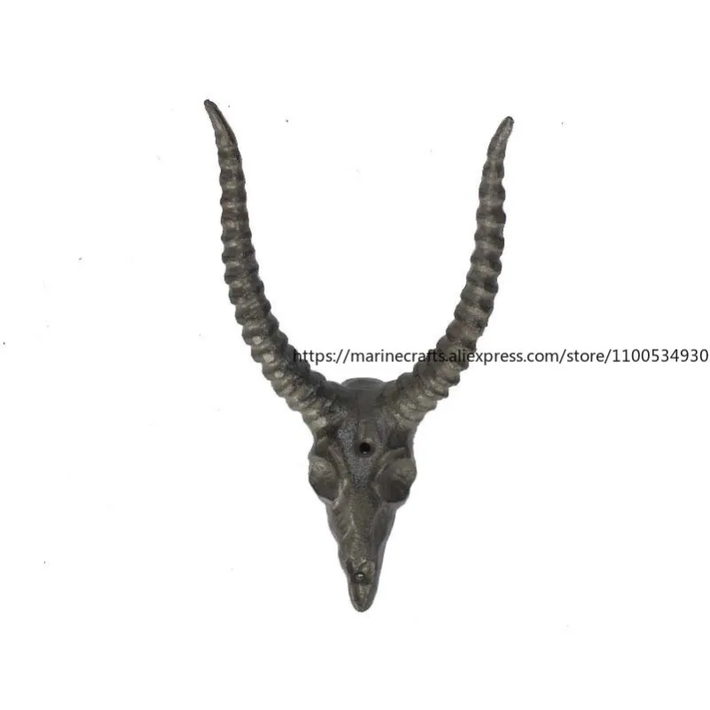 

European Cast Iron Antelope Horn Double Hook Home Retro Porch Decorative Clothes And Hats Key Hook Personalized Wall Wall
