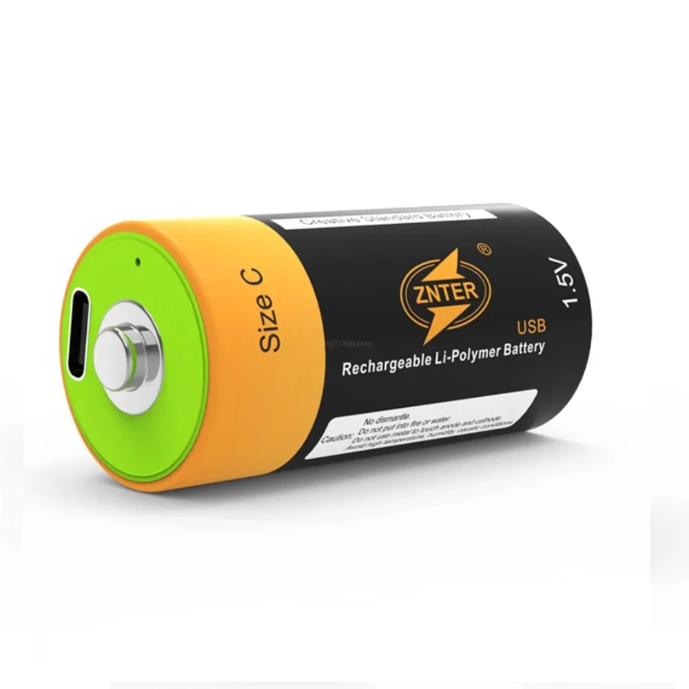 4 pçs/lote 100% ZNTER 7500mWh bateria recarregável tamanho C 1.5V USB bateria de lítio lanterna câmera de rádio bateria especial