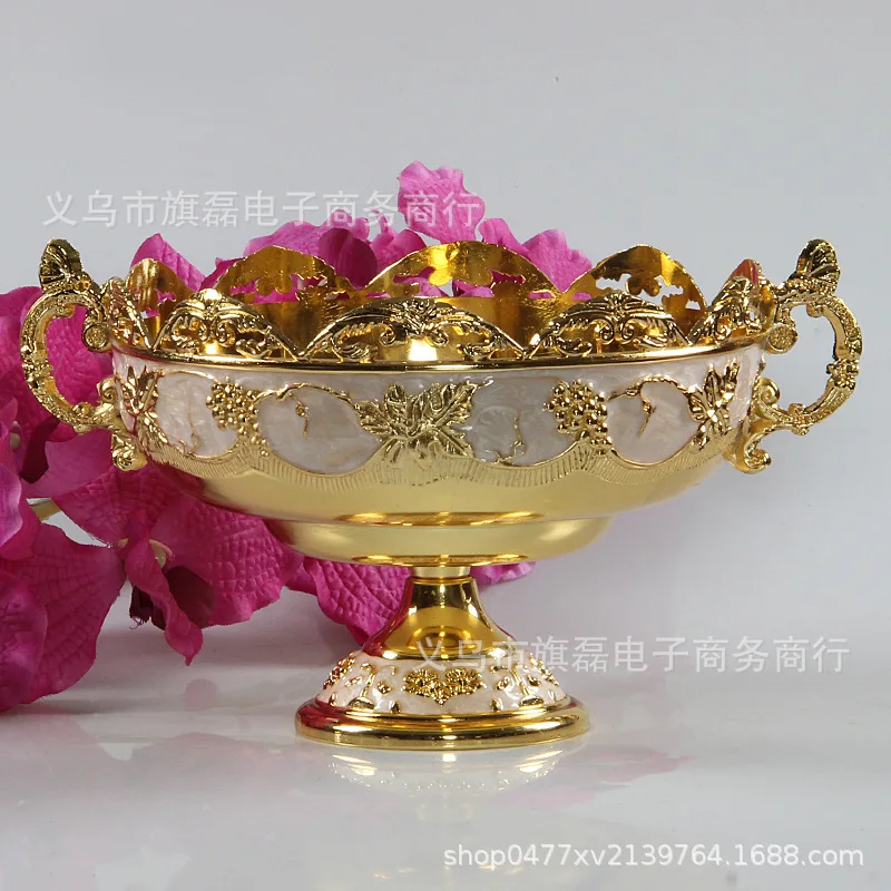 

DSA alloy stainless steel metal hotel home desktop shell carving garbage bowl binaural fruit bucket fruit plate