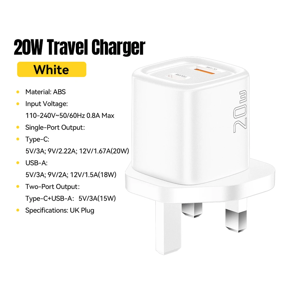 Essager 20W USB C Charger Portable Type C Charger Support PD Fast Charging For iPhone 16 15 14 13 12 11 Pro Max 8 Quick Charger, image 7