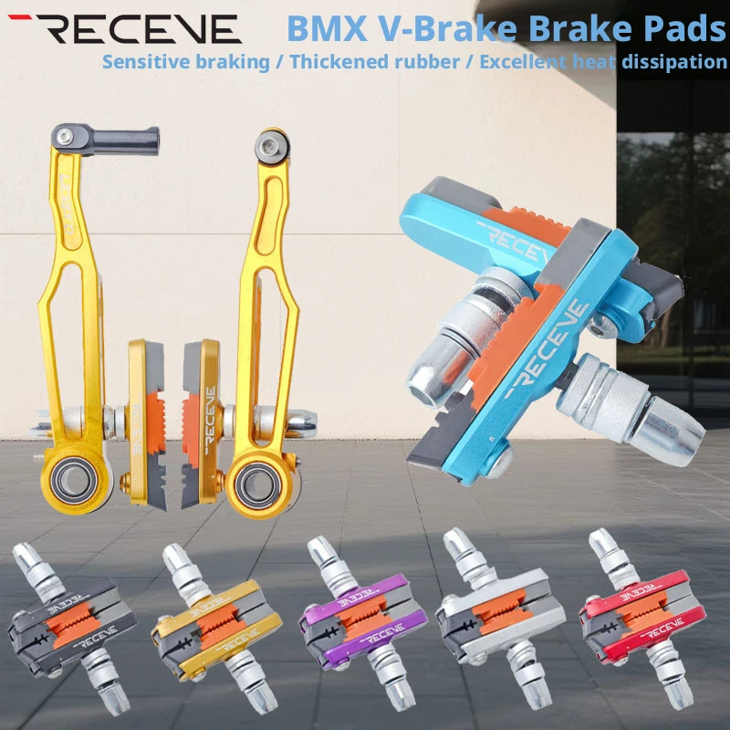 

Mountain Bike V Brake Pads, Rubber Brake Shoes Replacement Brake Blocks, Compatible with Shimano Bicycles