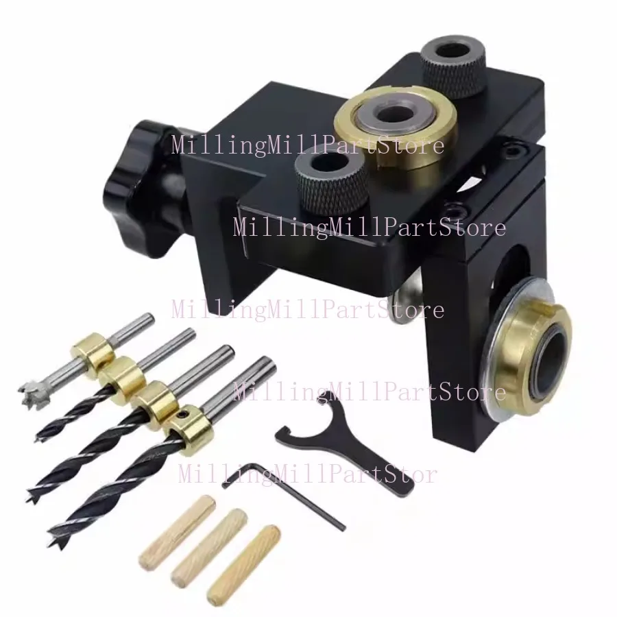 3 in 1 Adjustable Doweling Jig Woodworking Pocket Hole Jig With 8/15mm Drill Bit For Drilling Guide Locator Puncher Tools