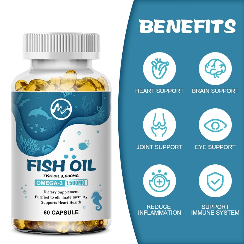 Omega 3 Fish Oil EPA and DHA Supplement benefits the cardiovascular system cognitive function, and learning ability