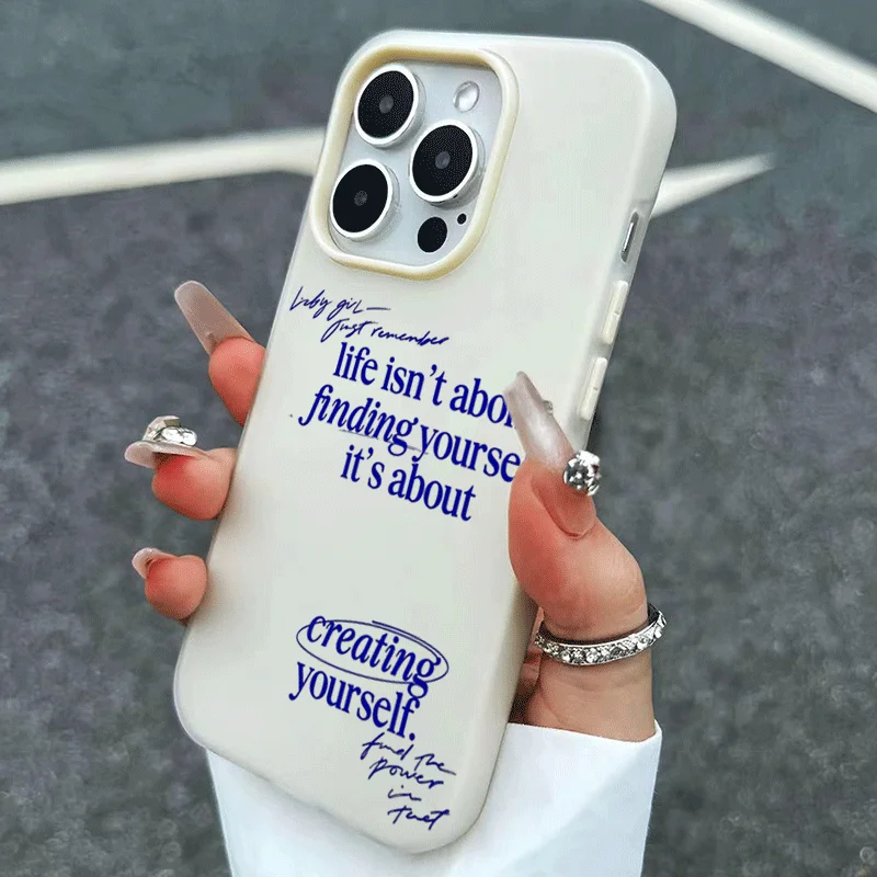 Blue Motivational English Design Phone Case For iPhone 17 Air 16 15 14 13 12 11 Pro Max XS X XR 7 8 Plus 16E 17E 2-In-1 Cover - view 2