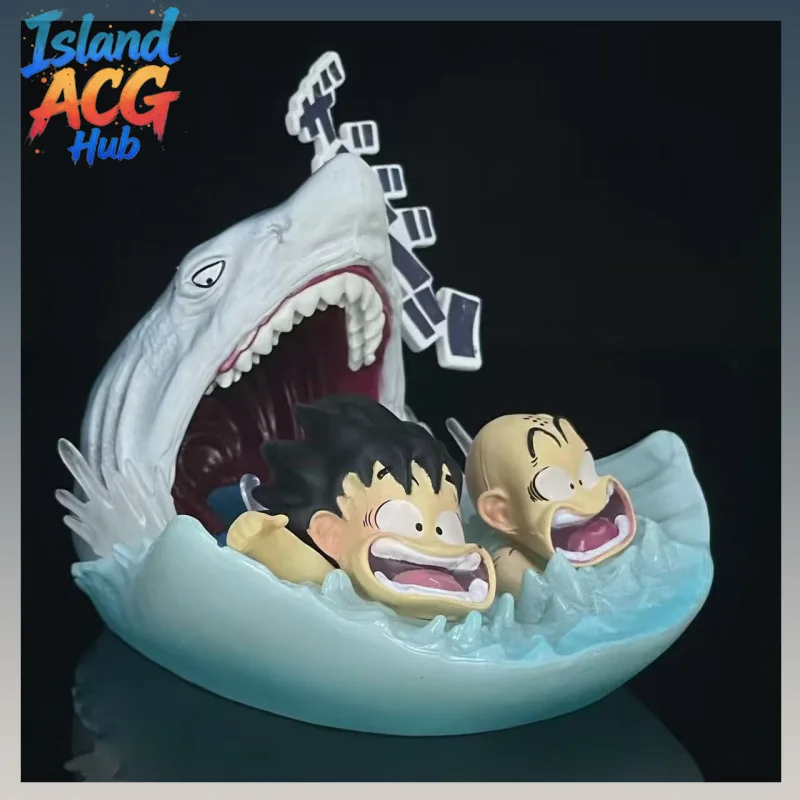 

Коллекционная фигурка Dragon Ball Super Saiyan Goku Krillin Shark Attack Water Escape в коробке, модель из ПВХ, подарок для любителей аниме