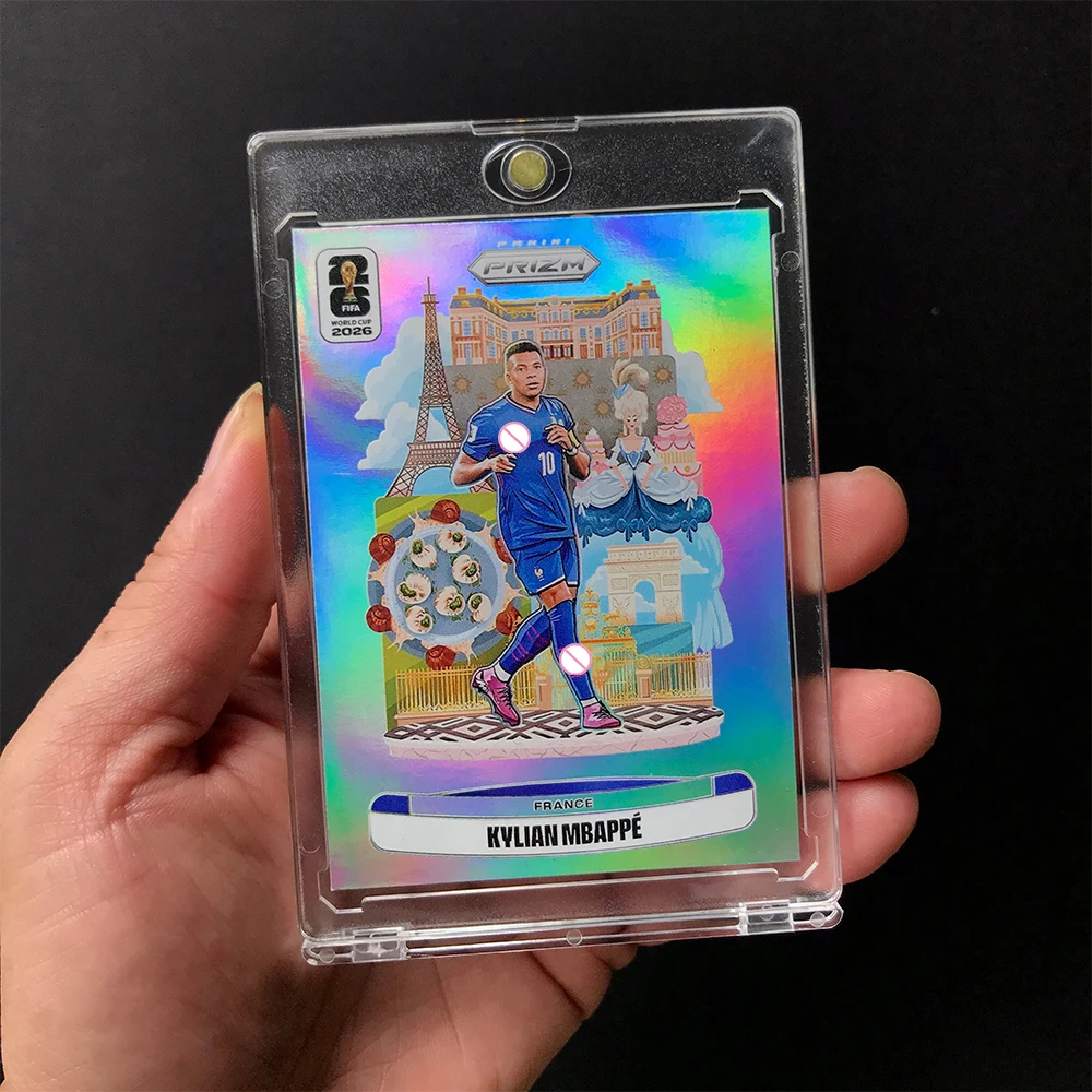 2026 DIY homemade world cup downtown Messi Ronaldo Mbappe Haaland Jamal Rainbow Laser Texture Collectible cards Birthday gift view 2