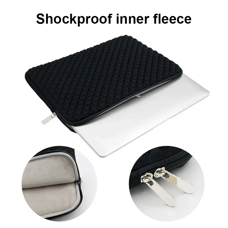 Black Laptop Bag 11 12 14 15 15.6 Inch Waterproof Sleeve Case For Macbook Air Pro 13 Notebook Computer Shockproof Bag Cover