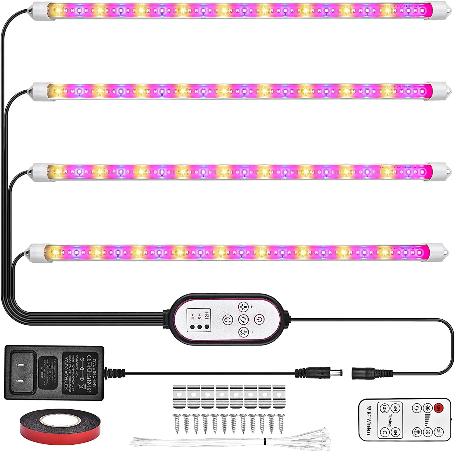 

LED Plant Growth Light Remote Control Red Blue Yellow Full Spectrum Time Setting 4H 8H 12H Fill Light Strip T5 Tube 12V 3 Modes