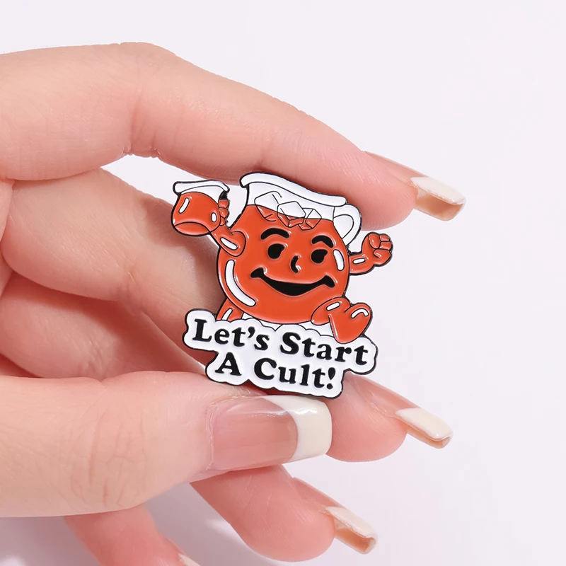 Cartoon Cute Brooch Let\'s Start A Cult Enamel Pins Custom Funny Metal Decorative Brooch Backpack Lapel Badge Jewelry Accessories