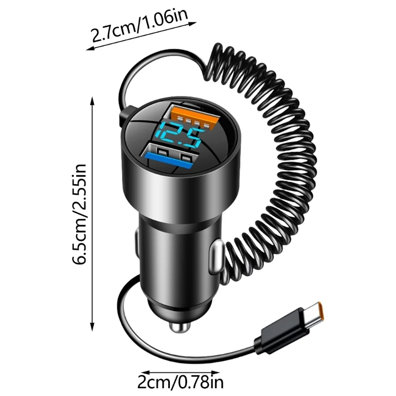 Solusi Pengisian Daya 2 Port Adaptor Pengisian Super Cepat dengan Lampu LED Warna-warni Dropshipping