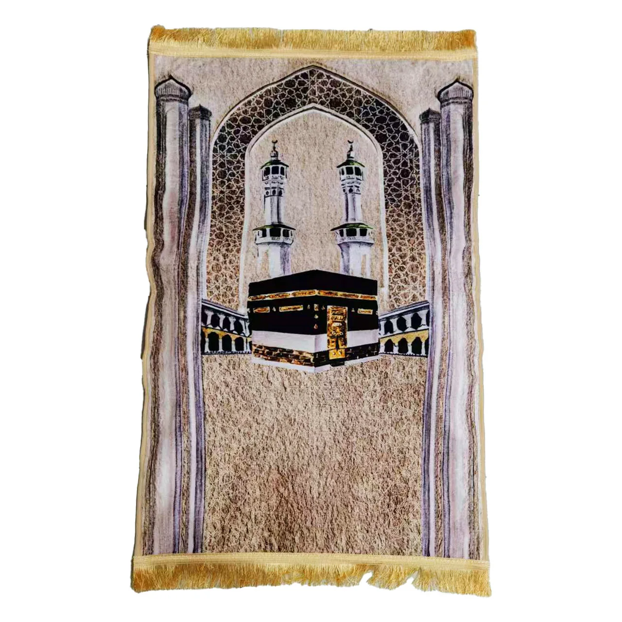 Gebedskleed woonkamer gebedsmat 70*110cm moslim islamitisch gebedskleed, tapijtmat, knielende polymat met vintage patroon, kwastje
