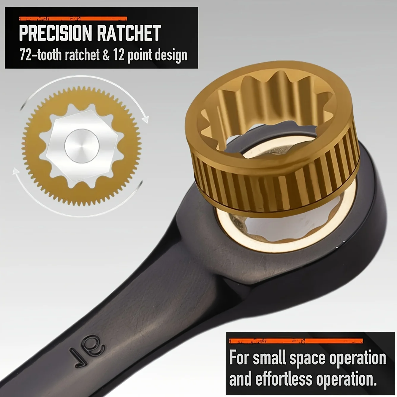 DGEV 12Pc Ratchet Spanner Set Metric Wrench Spanners ‎‎Nickel Plating 8-19MM