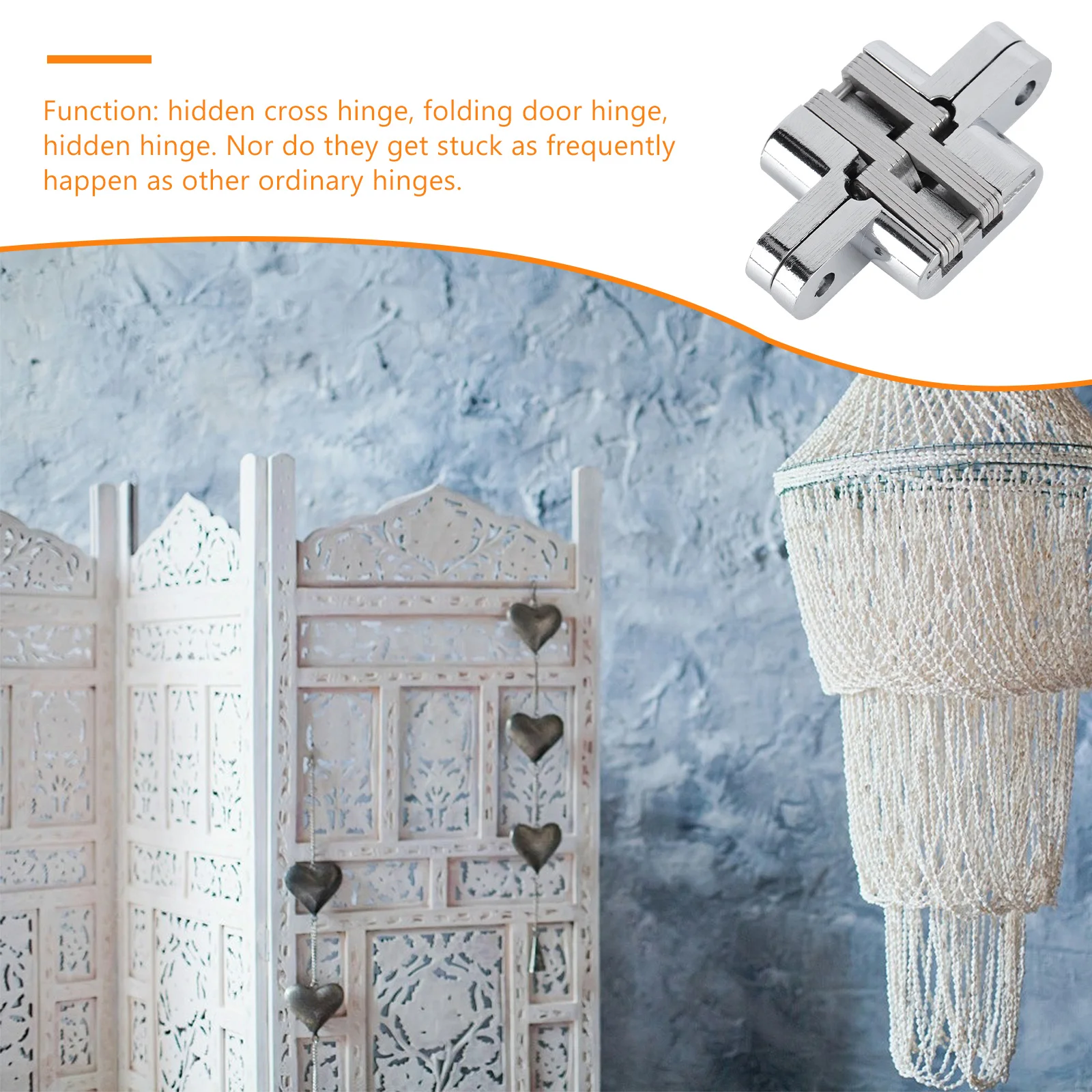 

Hidden Door Hinge Heavy Duty Stainless Steel Zinc Alloy Folding Shutters Doors Furniture Silent Rotation Durable Long Service