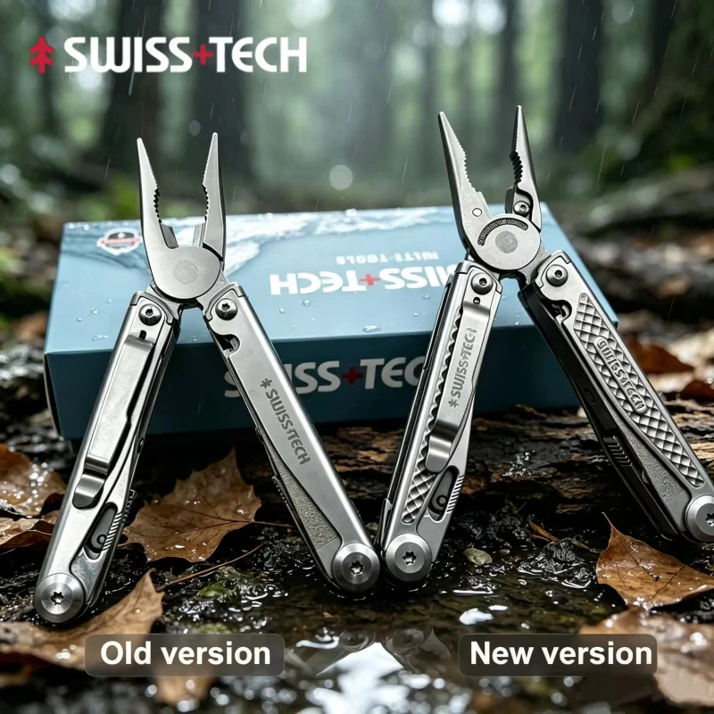 SWISS TECH 18 in 1 Multitool Pliers Folding Multi-functional Combination Tool Pocket Knife Portable EDC Outdoor Equipment