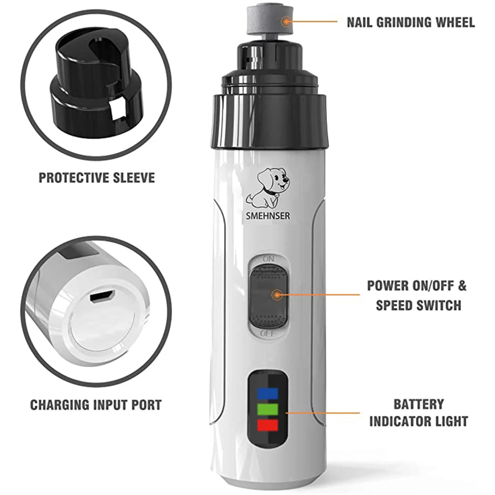 Elektrische Hund Nagel Grinder Welpen Katze Nagel Clippers Professionelle Hundesalon Gadget Diamant Bit Ersatz Kopf Hund Nagel Trimmer – Detail 4