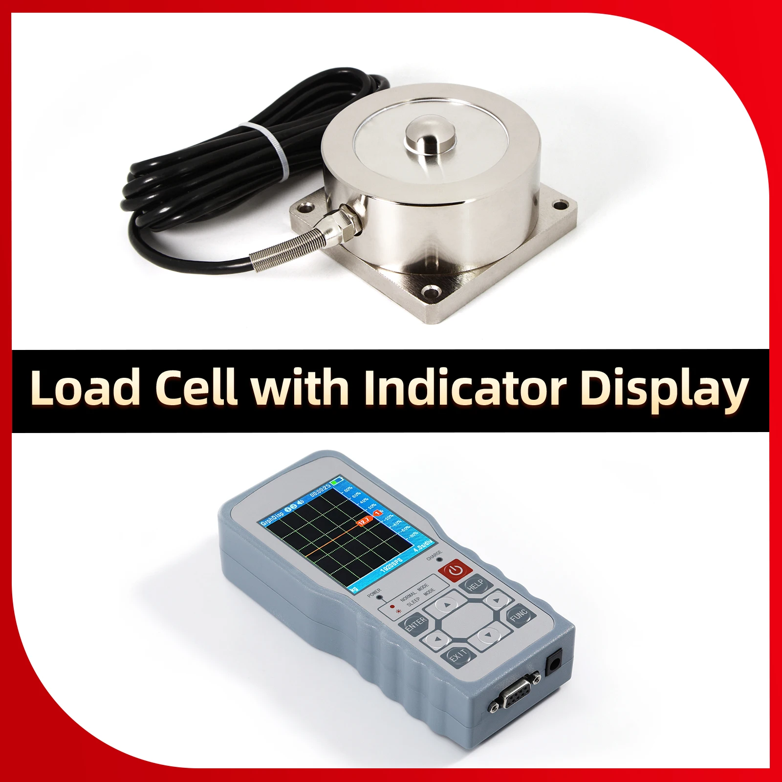 

Spoke Load Cell Sensor and Digital Force Gauge,Test Tension and Compression Force,Multiple Alarm Modes and Measurement Mode