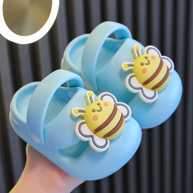 Children Garden Shoes Cute Bee EVA Cartoon Beach Sandals Babies Summer Slippers Soft Kids Indoor Outdoor Slippers Flip Shoes