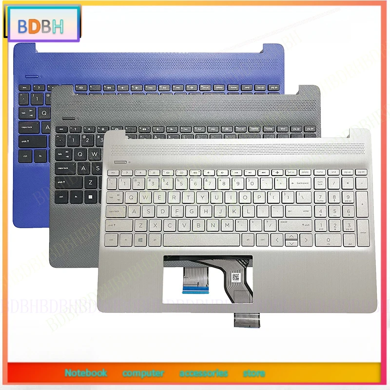 Original NEW US Keyboard for HP 15-EF 15S-EQ 15-DY 15S-FQ Laptop Palmrest Upper Cover Top Case Backlit L63578-001 L63579-001