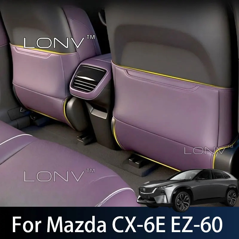 Für Mazda CX-6E EZ-60 2026 2025 Auto-Spezial-Rücksitz-Anti-Kick-Schutzpolster Staubdicht Wasserdichtes Rücksitzpolster Zubehör