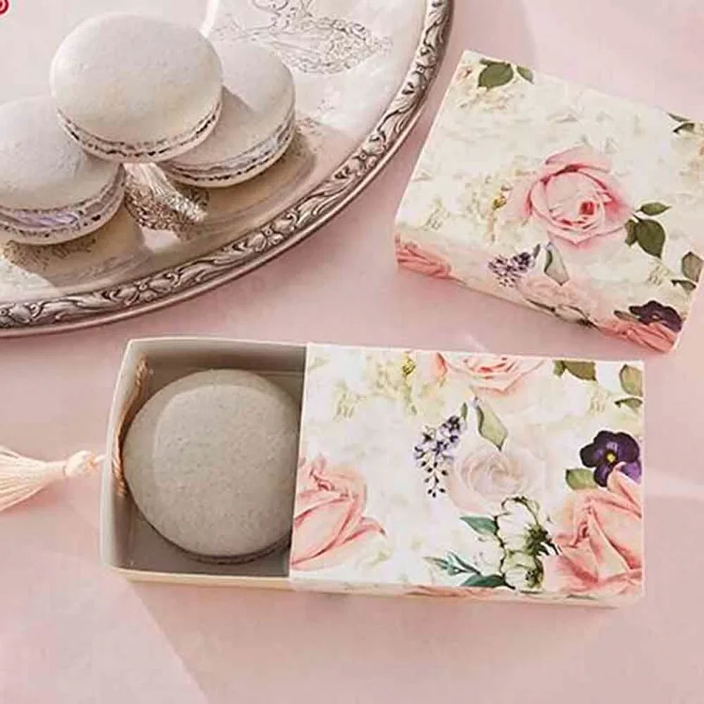 100Pcs/lot Vintage Floral Candy Box Drawer Shaper Favor Paper Boxes With Tassels For Wedding Party Birthday DIY Gift Decoration