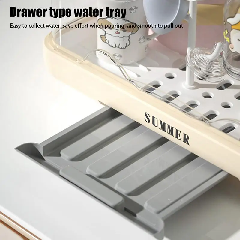 Nursing Bottle Drying Rack Nursing Bottle Sealed Drying Rack Household Storage Box For Cabinet Portable Bottle Holder With Lid