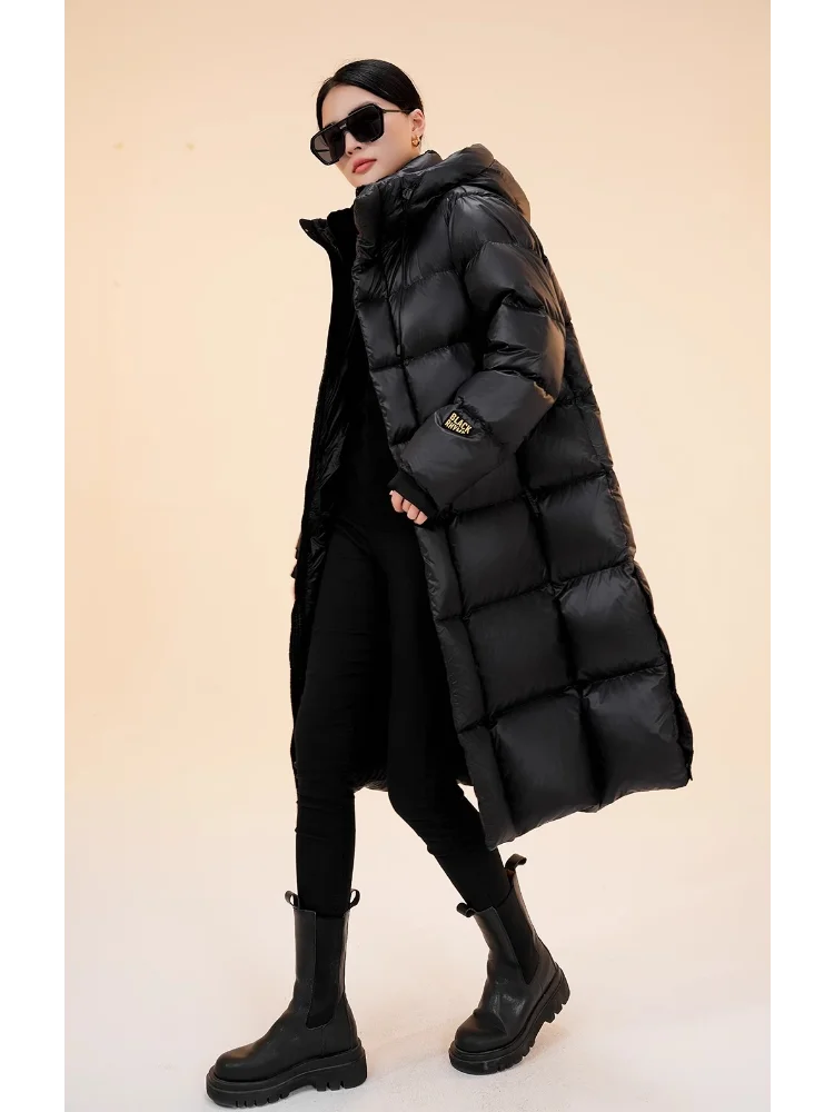 Long Hooded Duck Down Coats for Men and Women, Thick Jackets, Oversize, Couples, Winter