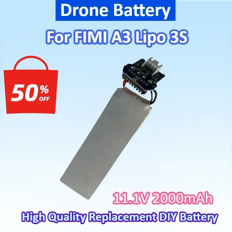 

NEW 11.1V 2000mAh Batteries For FIMI A3 Lipo 3S Replacement DIY Drone Assembling Lithium Battery