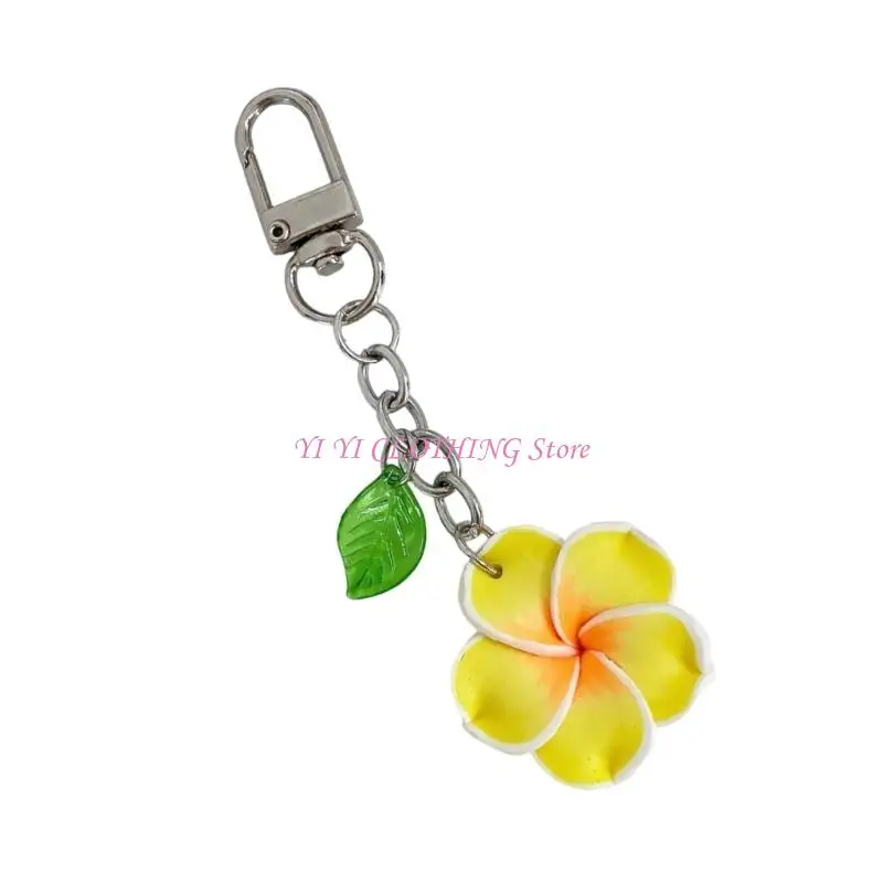 N5KF Floral Acrylic Keychain Bright Colors Summer Theme Decorative Gift for All Ages