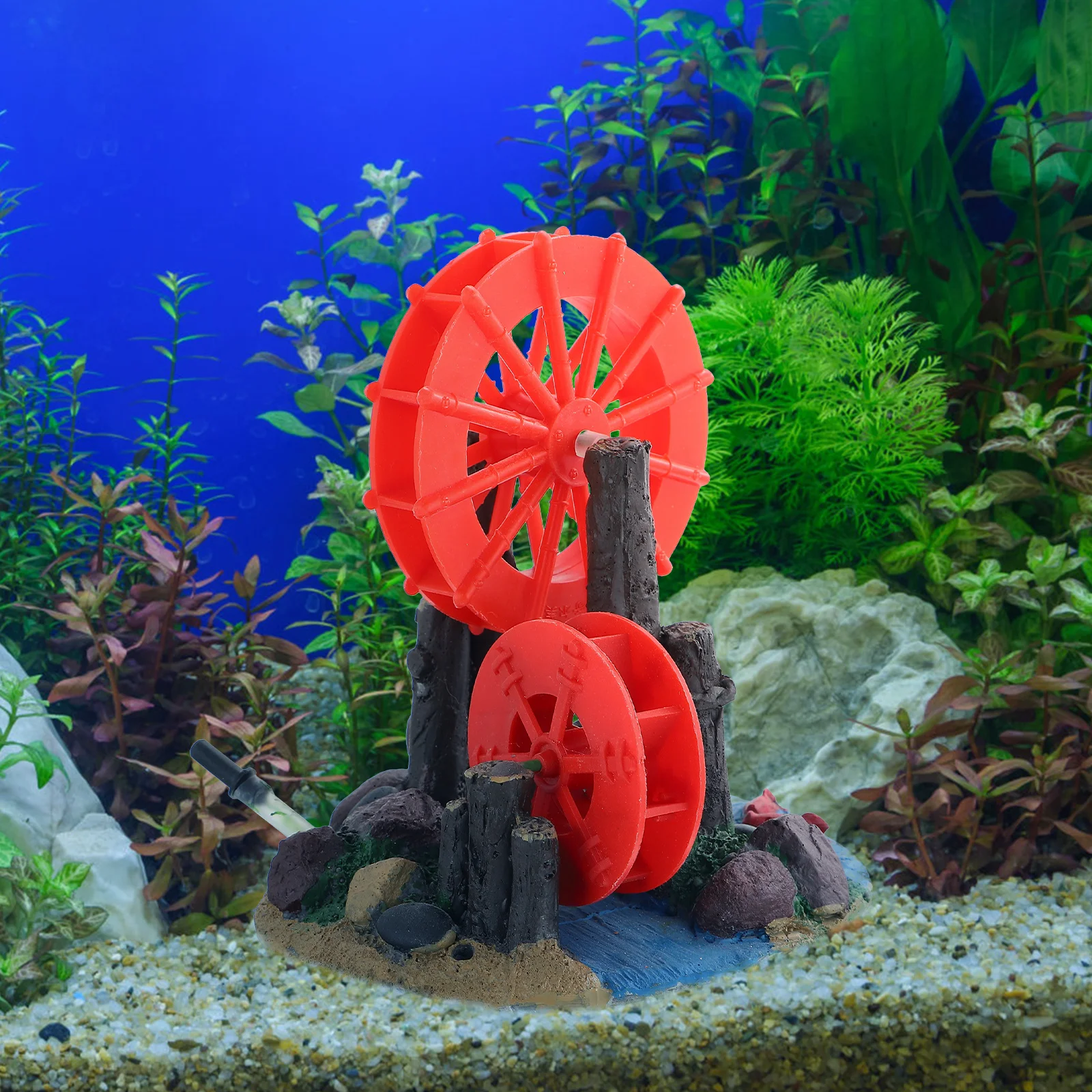 

Aquarium Windmill Fish Tank Water Decoration Air Ornament Yard Bubbler Decor House Accessories Hideout Decoration tank Ornament