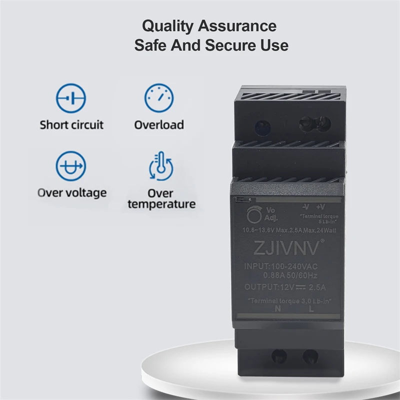 15 واط 30 واط 60 واط 100 واط 150 واط HDR DIN السكك الحديدية تحويل التيار الكهربائي التيار المتناوب 100-240 فولت إلى تيار مستمر 12 فولت 24 فولت جودة عالية HDR-15 HDR-30 HDR-60 HDR-100