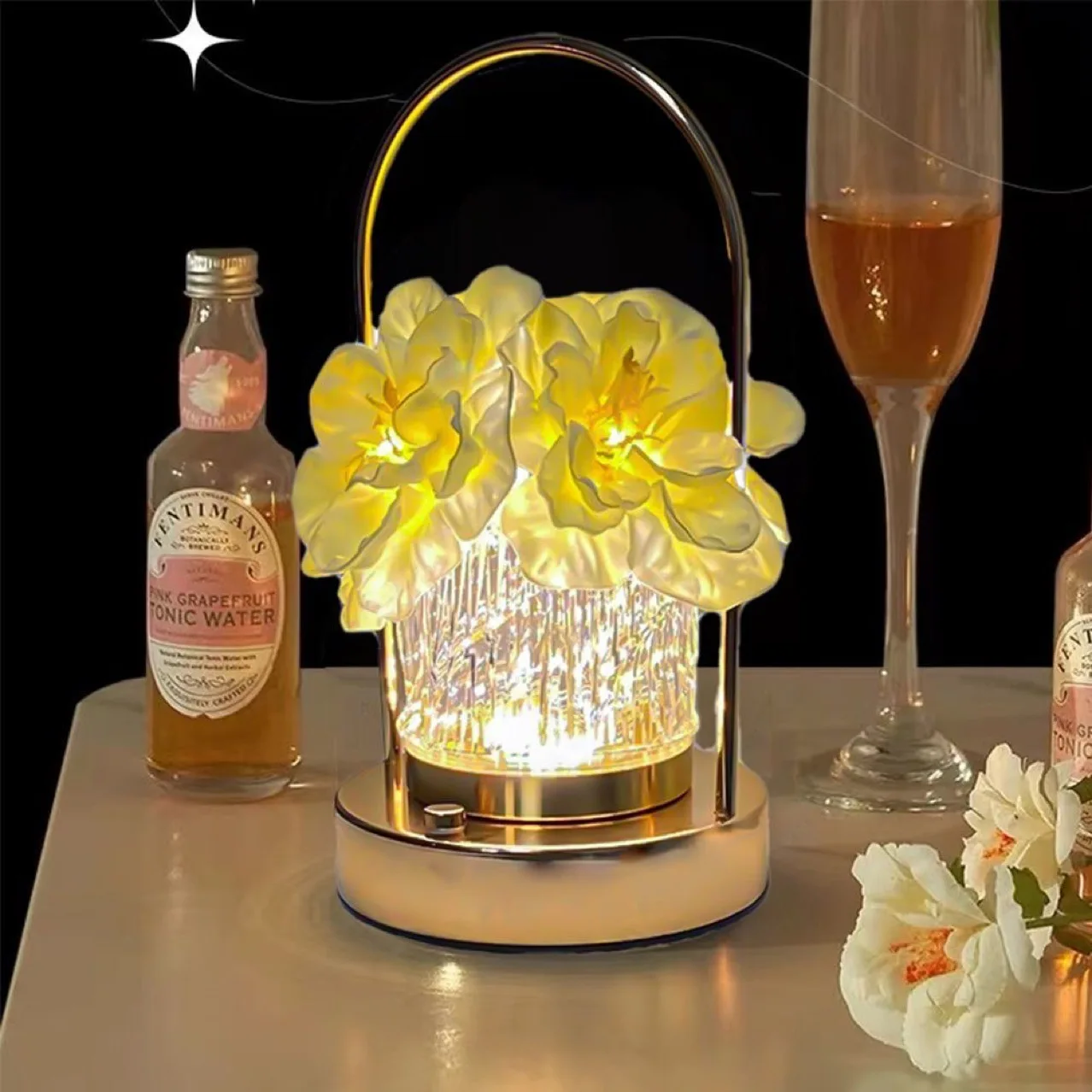 

Teacher's Day gift for eternal flower night light birthday gift for girls best friend camellia table lamp