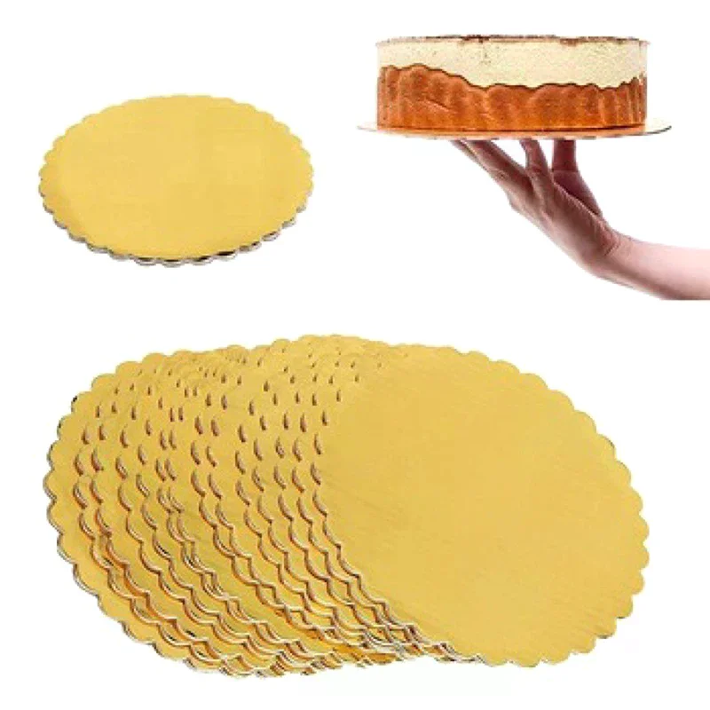 4/5/6/7/8/10 inch birthday party cake decoration board circular cardboard base paper cup cake dessert tray - view 2