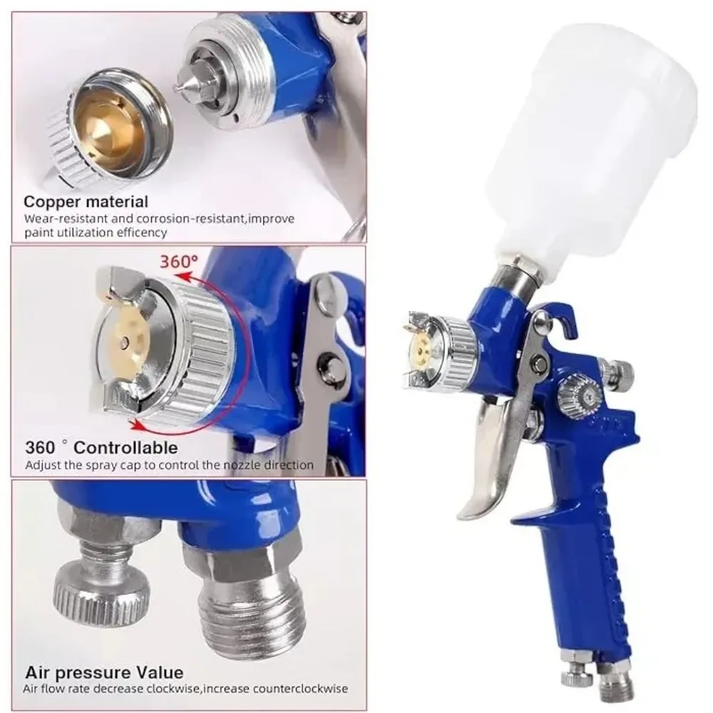 

Manual Air Spray Paint tool Mini 1.0 mm Nozzle Car Paint Sprayer Gravity Feed H2000 Nozzle Paint Sprayer Car Painting Repair