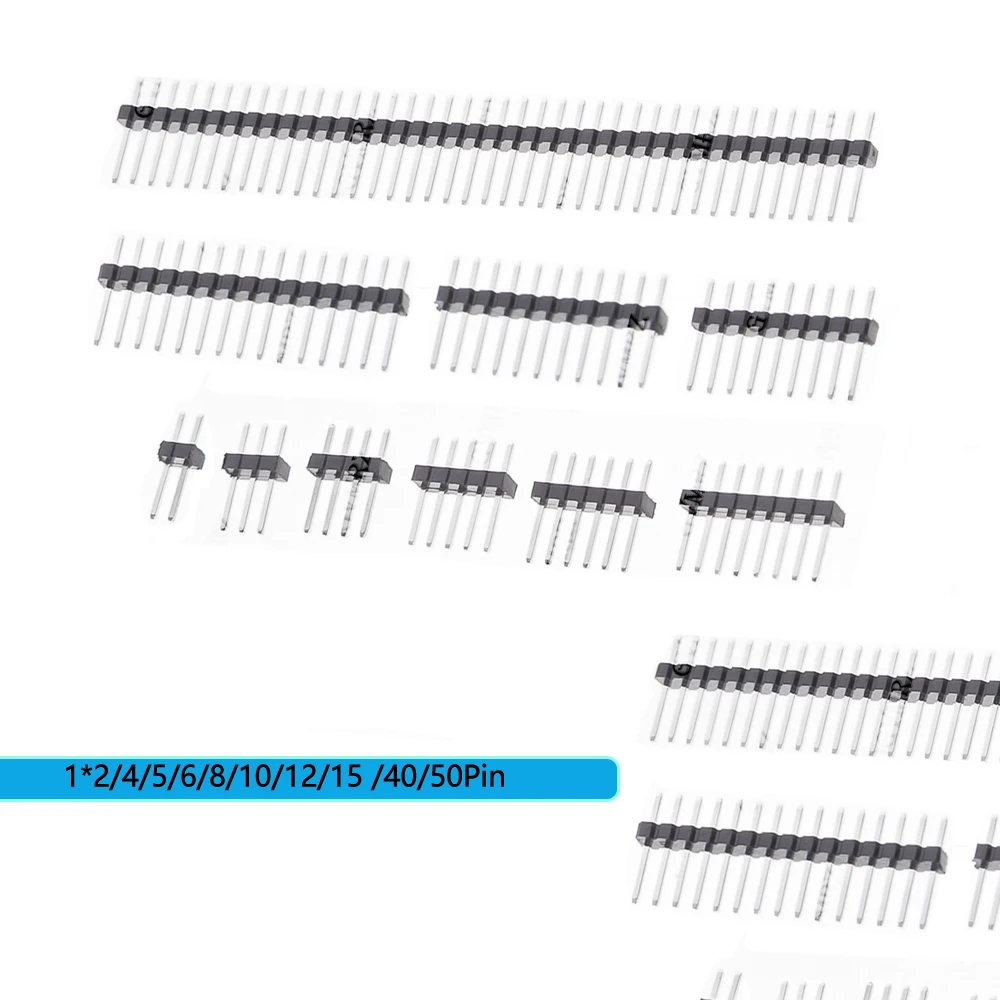 1.27mm 40P 50P Row Male Pin Header Single Breakaway PCB Board 1.27mm New Connector Pinheader 1*2/4/5/6/8/10/12/15 40P 50P
