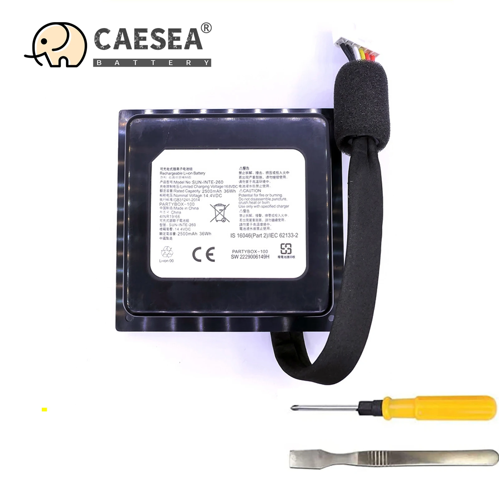 

CAESEA 14.4V 2600mAh Partybox 100 Li-ionn Replacement Battery for JBL Compatible with SUN-INTE-260 Wireless Party Speaker