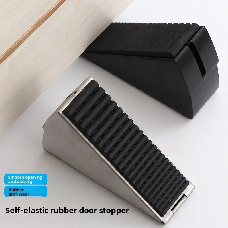 

Stainless Steel Heightened Door Resistance Floor-mounted Nail-free Anti-skid Rubber Spring Door Anti-collision Safety Door Stop
