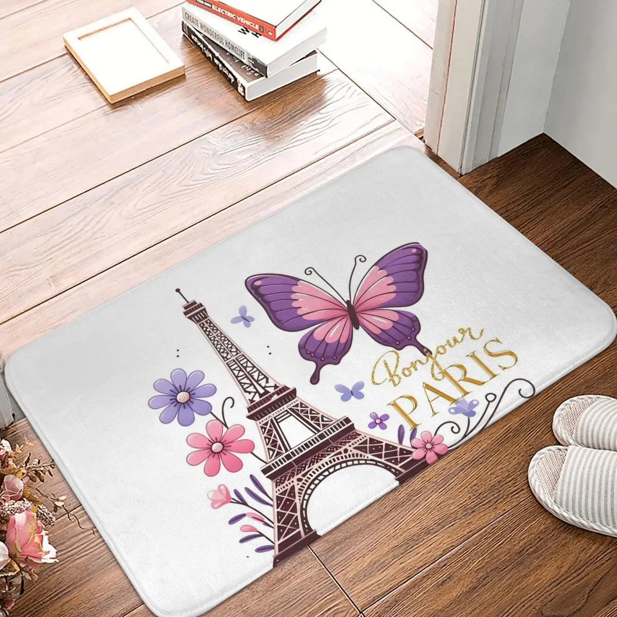French Paris France Eiffel Tower Doormat Kitchen Entrance Home Floor Mat Non-slip Carpet Rug for Bathroom Footpad Mats