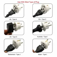 EU Plug Socket KR US AU To EU Travel Adapter Socket AC Power Adapter Converter 16A Black/White Charger Electrical USA Adapter