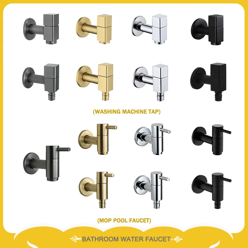 Brushed Gold Wall Mounted Faucet Small Decorative Tap for Mop Pool Washing Machine Basin Water Bibcock -Stylish Kitchen Bathroom
