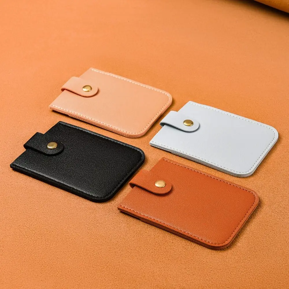 Mini PU Leather Business Card Bag Solid Color Pull-out Type Card Holders Clutch Korean Style Clutch Bag Short Wallet Male