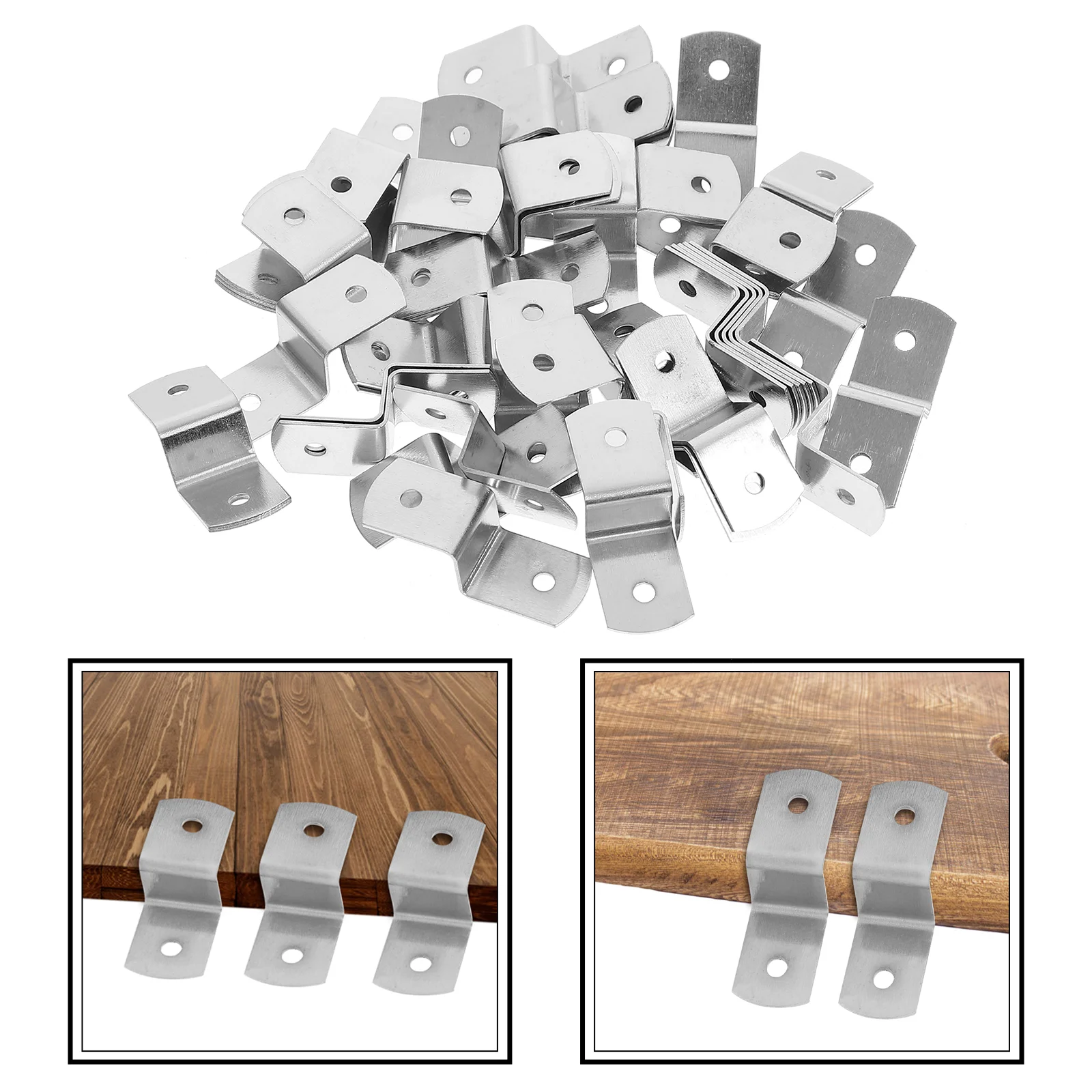 100 Pcs Z Type Hook Clips Table Tops Fasteners Heavy Duty Shelf Brackets Picture Frame Braces Backing for Canvas Desk