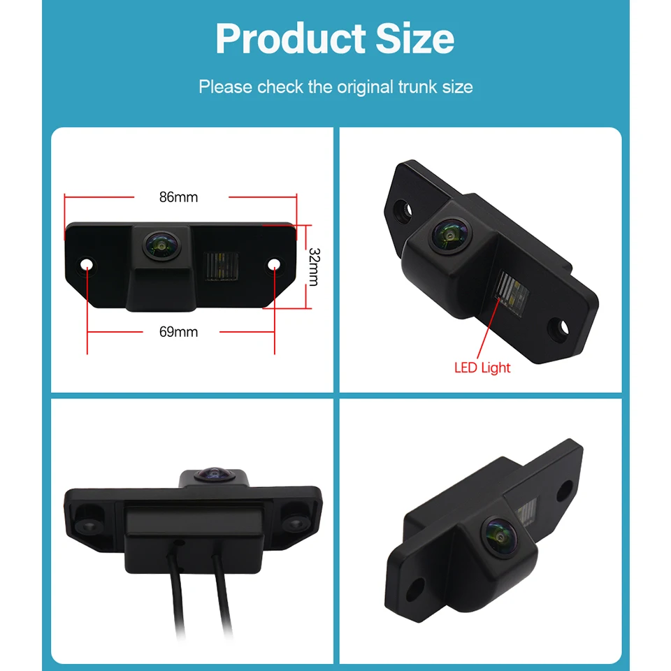 Samochodowa kamera cofania do Ford Focus Sedan 2 3 2008 2009 2010 2011 2012 C Max Mondeo CCD HD 1080P Trajectory